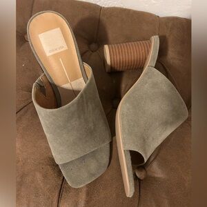 Dolce Vita Women's Green Suede Mules